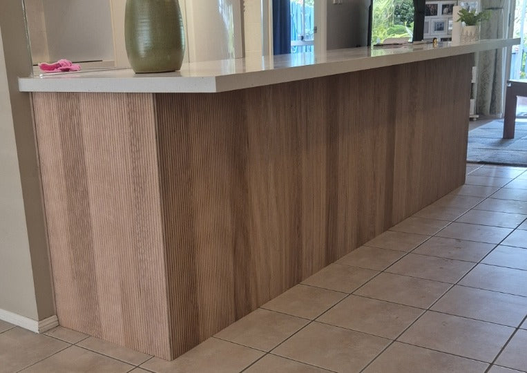 Ribbed Light Oak Timber Ply Panels