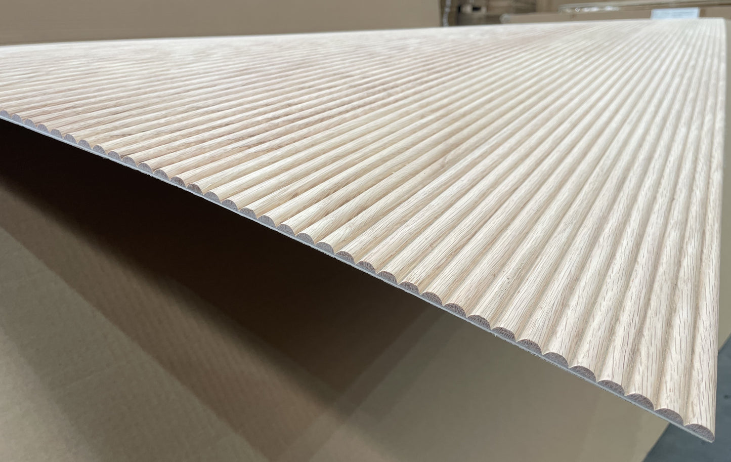 Ribbed Light Oak Timber Ply Panels