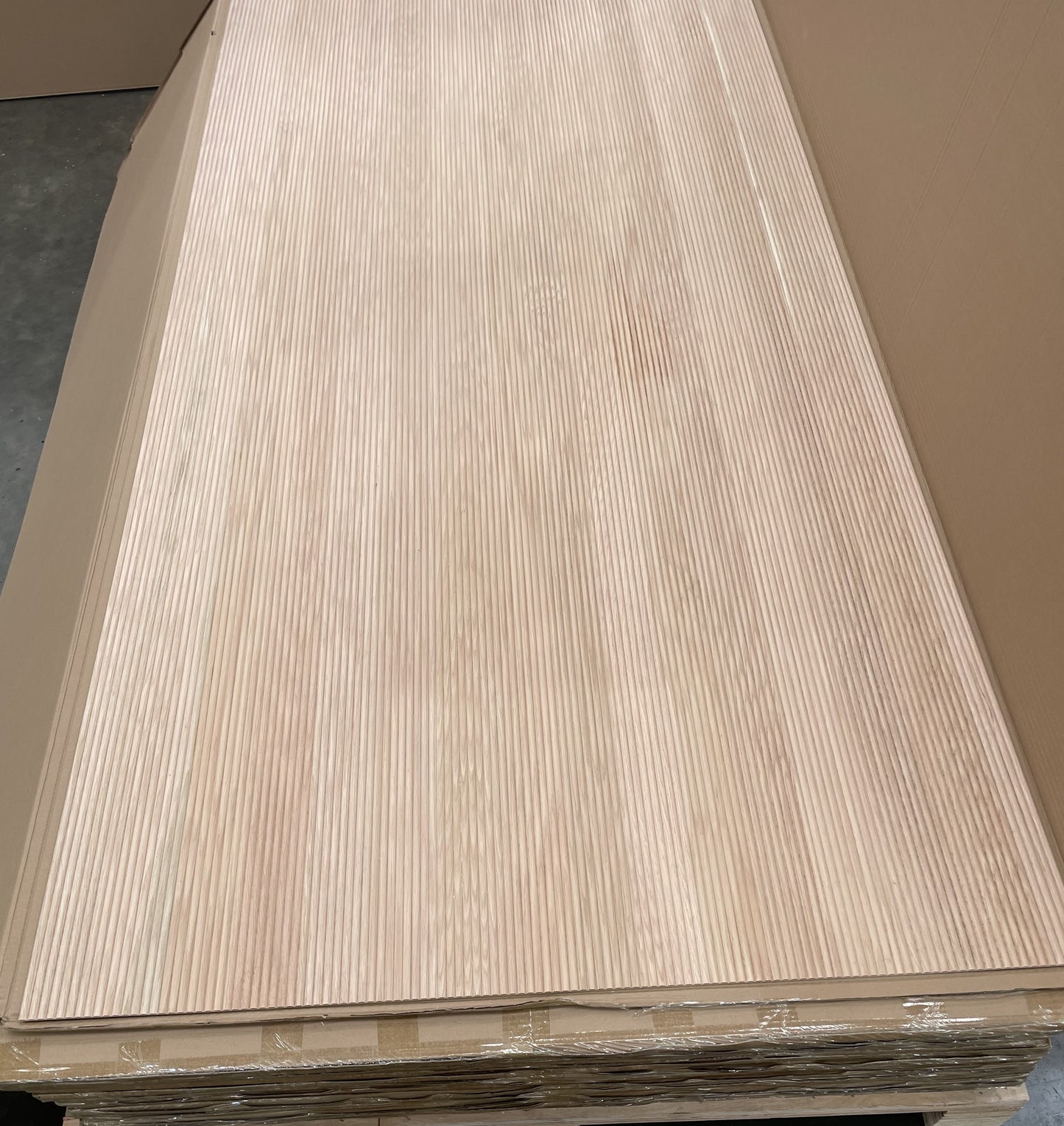 Ribbed Light Oak Timber Ply Panels