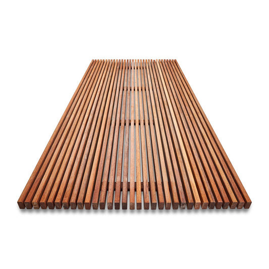 Merbau 8mm Gap Pool Screens - Oiled Finish