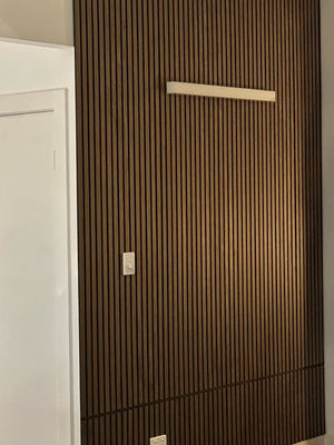 Acoustic Feature Wall Panels - Timber Veneer Slatted and Felt Backed - 2 sizes