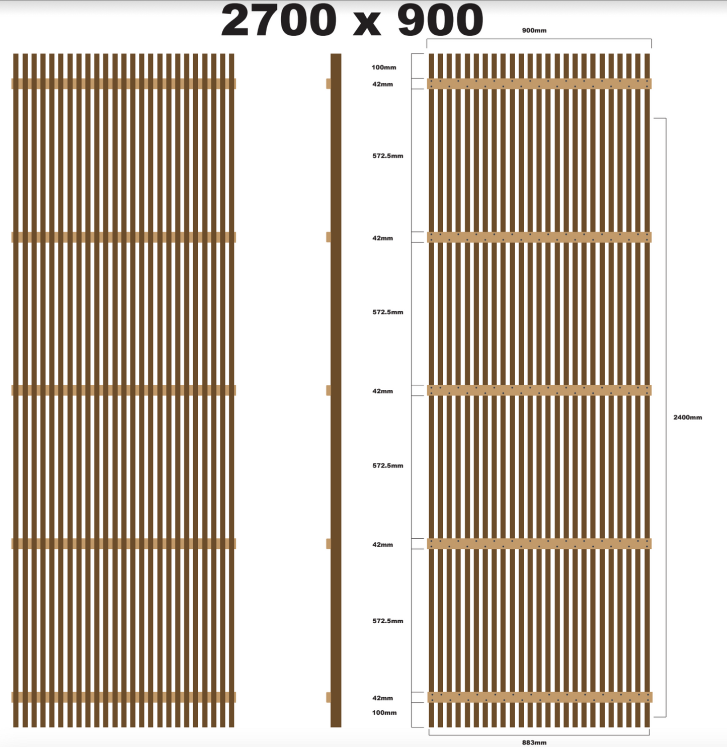 Yellow Balau Batten Screens - Raw Finish
